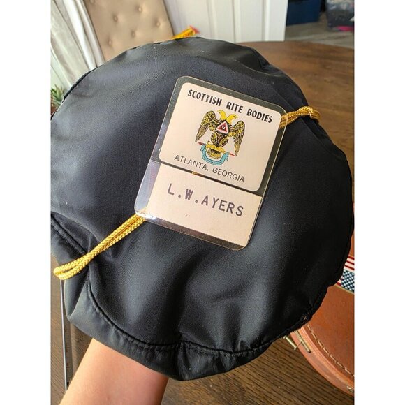 VTG 32ND DEGREE SCOTTISH RITE MASONIC FREEMASON CAP BULLION DOUBLE EAGLE EMBLEM - Picture 6 of 16